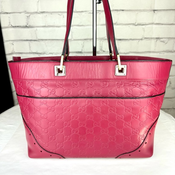 GUCCI pink magenta guccissima leather shoulder bag - Picture 4 of 16